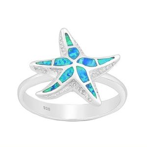 NWT Sterling Silver and Turquoise Starfish Ring